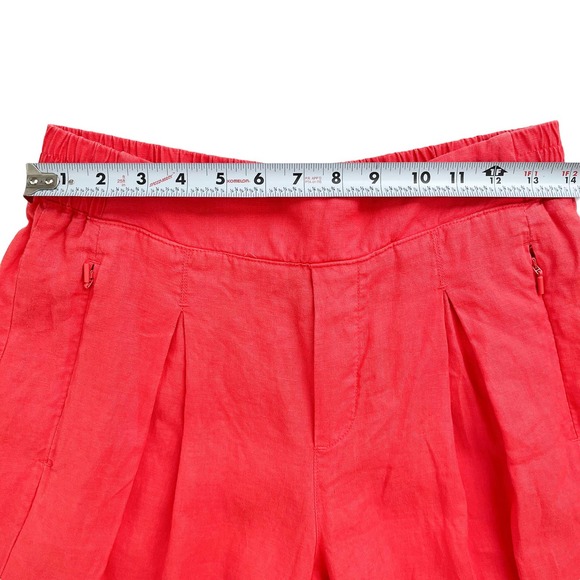 Athleta Linen Wide Leg High Rise Elastic Waist Crop Pants Women Size 8Tall - Picture 12 of 16